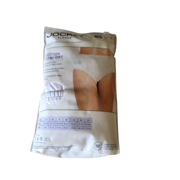 Jockey Elance Cotton Comfort Briefs in White Package Of 3 Covered Waistband NEW - Picture 2 of 2